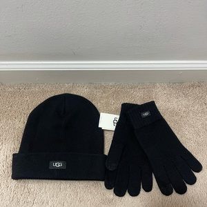 UGG Mens Hat Tech Glove set Black